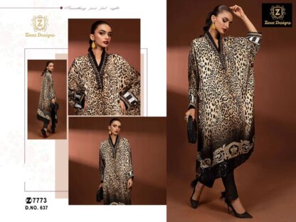 ZIAAZ DESIGNS 637 UNSTITCHED PAKISTANI SUITS IN SINGLE PIECE