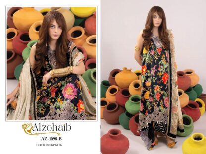 ALZOHAIB AZ 1098 B COTTON DESIGNER PAKISTANI SUITS WITH PRICE