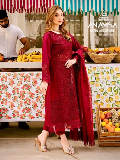 ANAMSA 484 SEMI STITCHED COTTON PAKISTANI SUITS ONLINE - Image 3