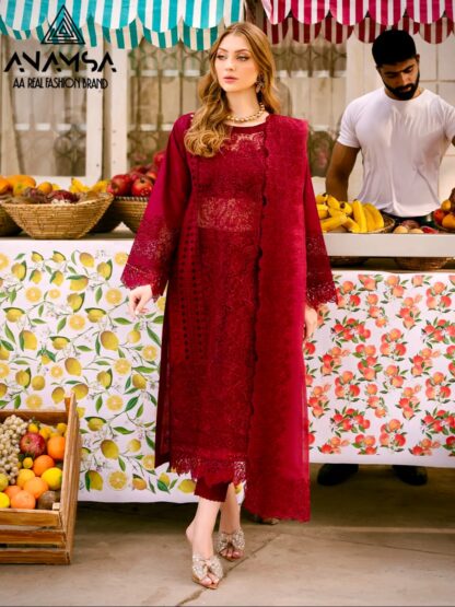 ANAMSA 484 SEMI STITCHED COTTON PAKISTANI SUITS ONLINE