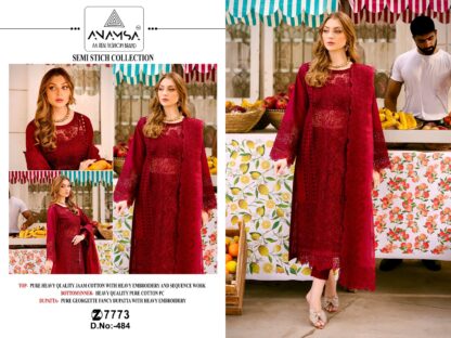 ANAMSA 484 SEMI STITCHED COTTON PAKISTANI SUITS ONLINE