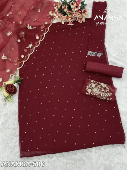 ANAMSA 580 SEMI STITCHED PAKISTANI SUITS ONLINE SHOPPING - Image 3