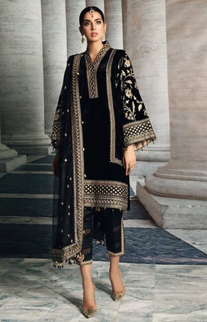 AZURE 1403 A VELVET SEMI STITCHED PAKISTANI SUITS ONLINE INDIA