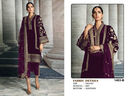 AZURE 1403 B VELVET SEMI STITCHED PAKISTANI SUIT AT BEST PRICE