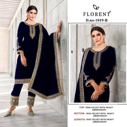 FLORENT 1019 B VELVET COLLECTION LADIES PAKISTANI SUITS WHOLESALE