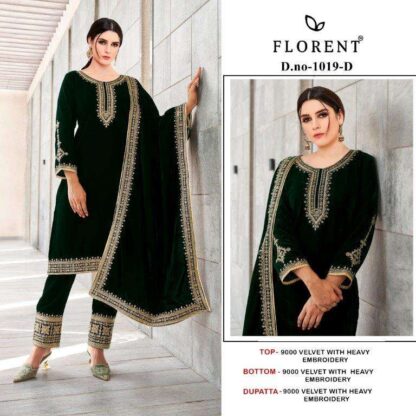 FLORENT 1019 D VELVET COLLECTION PAKISTANI SUITS ONLINE INDIA