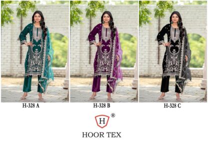 HOOR TEX H 328 A HEAVY VELVET PAKISTANI SUITS SINGLE PIECE BUY