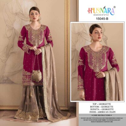 HUSNARA 15045 B READYMADE GEORGETTE PLAZZO ONLINE WHOLESALE