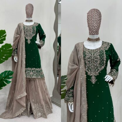 KD 1486 GREEN SHARARA FOR WOMEN AT BEST PRICE