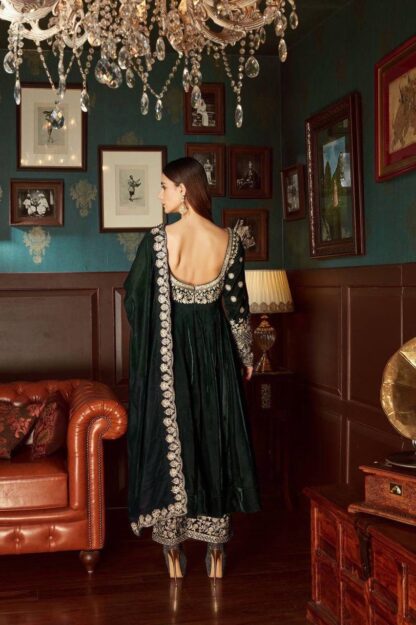 LC 1315 DESIGNER EMBROIDERED ANARKALI GOWN IN VELVET ONLINE