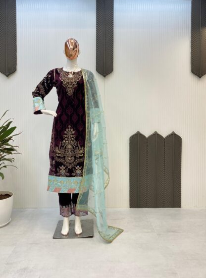 LG 1889 WINTER SEASON WEAR DESIGNER VELVET SALWAR SUITS ONLINE