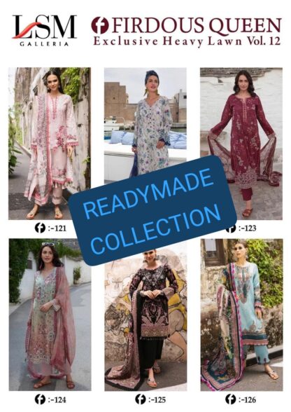 LSM FIRDAUS QUEEN VOL 12 LAWN PAKISTANI KURTI CATALOGUE ONLINE