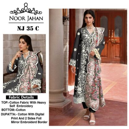 NOOR JAHAN NJ 35 C COTTON DESIGNER PAKISTANI SUITS WITH PRICE