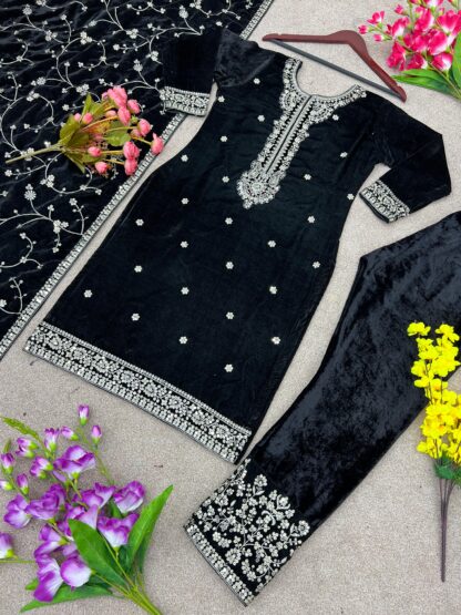 NSR 781 VELVET TOP SHARARA SET WHOLESALE IN SURAT