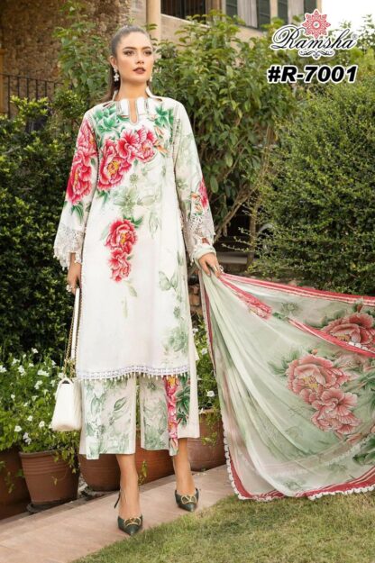 RAMSHA R 7001 LATEST PAKISTANI SUITS WHOLESALER