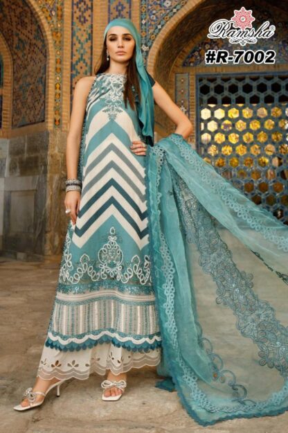 RAMSHA R 7002 PAKISTANI SUITS IN SINGLE PIECE