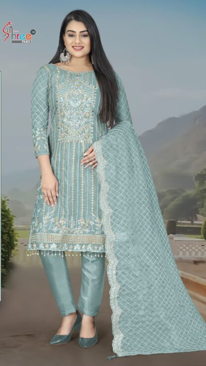 SHREE FABS K 5172 C ORGANZA PAKISTANI SALWAR SUITS DESIGN