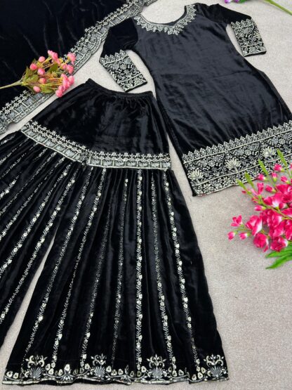 SSR 430 VELVET SHARARA & DUPATTA SET ONLINE WHOLESALE