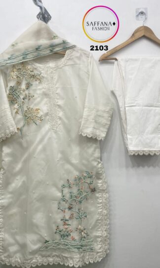 SAFFANA FASHION 2103 OFF WHITE READYMADE PAKISTANI KURTI WITH PRICESAFFANA FASHION 2103 OFF WHITE READYMADE PAKISTANI KURTI WITH PRICE