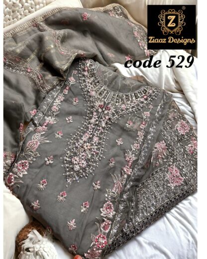 ZIAAZ DESIGN 529 SEMI STITCHED PAKISTANI SUITS ONLINE SUPPLIER