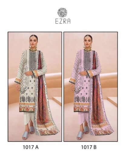 EZRA 1017 PURE COTTON PAKISTANI SUITS WITH PRICE