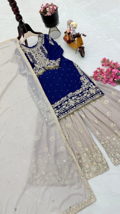 THE LIBAS COLLECTION Z 9284 DARK BLUE PLAZZO SET ONLINE SUPPLIER