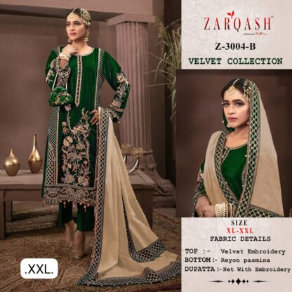 ZARQASH Z 3004 B VELVET READYMADE PAKISTANI KURTI ONLINE SUPPLIER