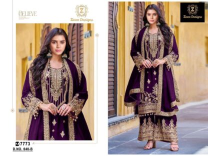 ZIAAZ DESIGN 640 B SEMI STITCHED PAKISTANI SUITS WITH PRICE