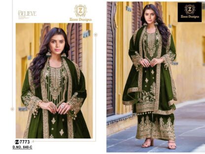 ZIAAZ DESIGN 640 C SEMI STITCHED PAKISTANI SUITS ONLINE SUPPLIER