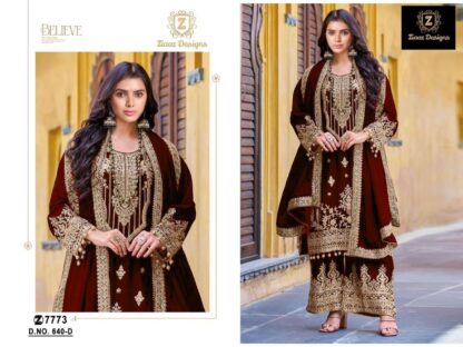 ZIAAZ DESIGN 640 D SEMI STITCHED PAKISTANI SUITS SINGLE PIECE BUY (1)