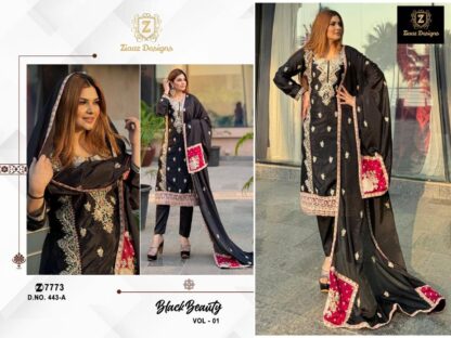 ZIAAZ DESIGNS 7773 443 A SEMI STITCHED PAKISTANI SUITS ONLINE SUPPLIER