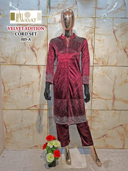 RAWAYAT 003 A VELVET CORD SET COLLECTION ONLINE SHOPPING