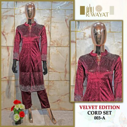 RAWAYAT 003 A VELVET CORD SET COLLECTION ONLINE SHOPPING