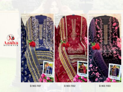 AASHA DESIGNER 1102 PAKISTANI SUITS ONLINE SHOPPING - Image 5