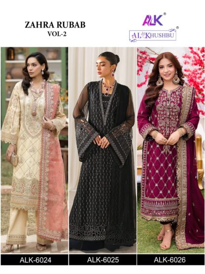 AL KHUSHBU ZAHRA RUBAB-VOL-2 6024 PAKISTANI SUITS WITH PRICE