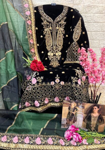 ALIF FASHION A 151 VELVET COLLECTION PAKISTANI SUITS ONLINE - Image 3