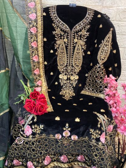 ALIF FASHION A 151 VELVET COLLECTION PAKISTANI SUITS ONLINE - Image 2