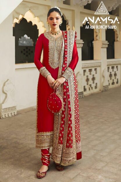 ANAMSA 411 SEMI STITCHED PAKISTANI SUITS LATEST COLLECTION - Image 6