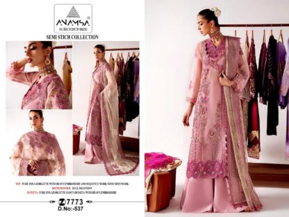 ANAMSA 537 SEMI STITCHED LATEST PAKISTANI SUITS WHOLESALER