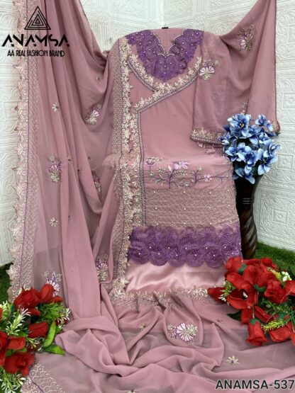 ANAMSA 537 SEMI STITCHED LATEST PAKISTANI SUITS WHOLESALER - Image 2