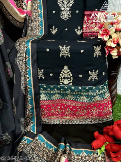 ANAMSA 560 SEMI STITCHED PAKISTANI SUITS FOR WOMEN ONLINE - Image 3