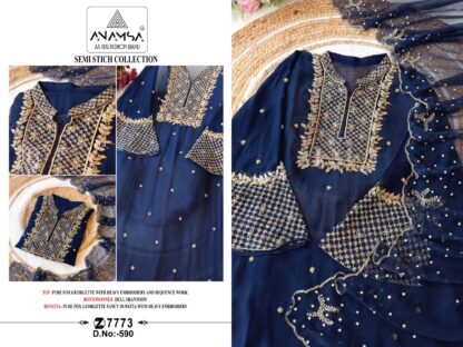 ANAMSA 590 SEMI STITCHED PAKISTANI SALWAR KAMEEZ ONLINE