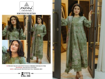 ANAMSA 598 SEMI STITCHED PAKISTANI SUITS WITH PRICE