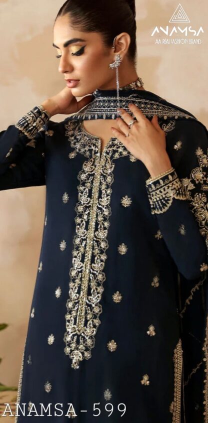 ANAMSA 599 SEMI STITCHED PAKISTANI SUITS ONLINE WHOLESALER - Image 8