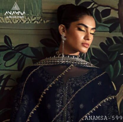 ANAMSA 599 SEMI STITCHED PAKISTANI SUITS ONLINE WHOLESALER - Image 9