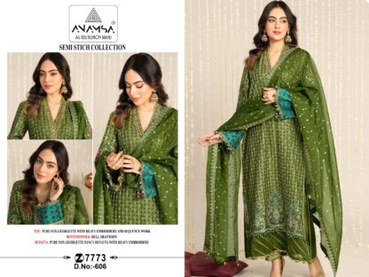 ANAMSA 606 SEMI STITCHED PAKISTANI SUITS FOR WOMEN