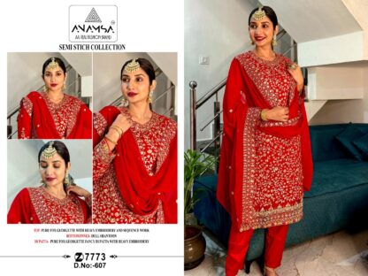 ANAMSA 607 SEMI STITCHED PAKISTANI SUITS DESIGN 2024 ANAMSA 607 SEMI STITCHED, BEST QUALITY PAKISTANI SUITS, ONLINE SHOPPING SUITS, PAKISTANI SALWAR KAMEEZ, PAKISTANI SUITS AT MANUFACTURER PRICE, PAKISTANI SUITS BEST PRICE, PAKISTANI SUITS COLLECTION, PAKISTANI SUITS IN SINGLE, PAKISTANI SUITS IN SURAT, PAKISTANI SUITS MANUFACTURER IN SURAT, PAKISTANI SUITS ONLINE SHOPPING, PAKISTANI SUITS ONLINE SHOPPING IN INDIA, PAKISTANI SUITS WHOLESALE, PAKISTANI SUITS WHOLESALE DELHI, PAKISTANI SUITS WHOLESALE IN DELHI, PAKISTANI SUITS WHOLESALER FROM SURAT  ANAMSA, Pakistani Suits, Salwar Kameez, Single, Suits, ZIAAZ DESIGNER