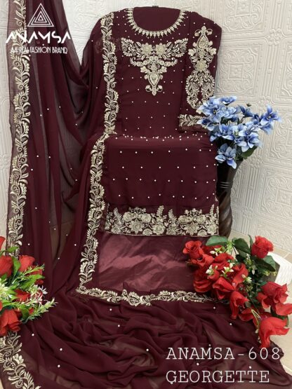 ANAMSA 608 SEMI STITCHED PAKISTANI SUITS FOR WOMEN ONLINE - Image 2