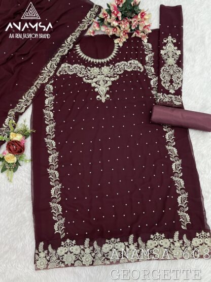 ANAMSA 608 SEMI STITCHED PAKISTANI SUITS FOR WOMEN ONLINE - Image 3