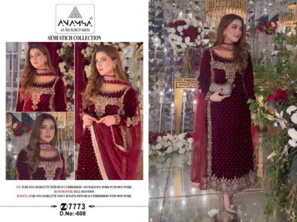 ANAMSA 608 SEMI STITCHED PAKISTANI SUITS FOR WOMEN ONLINE